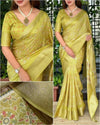 Luxe Cotton Ajrakh Floral Saree with Zari Border - Elegant Festive Wear