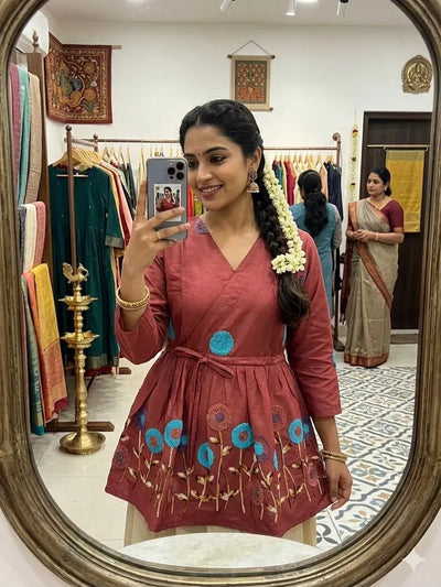 Luxe Cotton Short Kurta for Women - Elegant Festive Wear