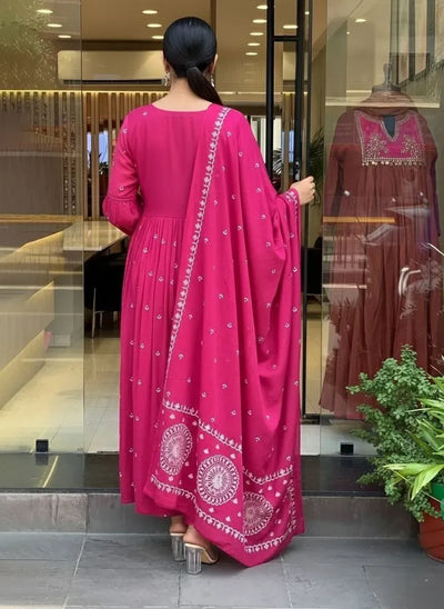 Luxe Cotton Silk Kurti Set - Elegant Embroidery Festive Collection for Women
