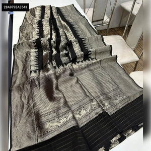 Luxe Crepe Khadi Silk Saree - Regal Jari Pallu for Festive Elegance