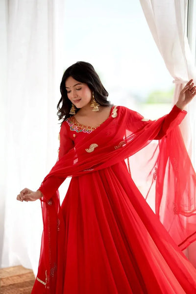 Luxe Designer Ethnic Gown - Heavy Embroidery Party Wear for Women