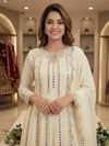 Luxe Designer Georgette Gown - Heavy Sequence Embroidery with Real Mirror Work for Women