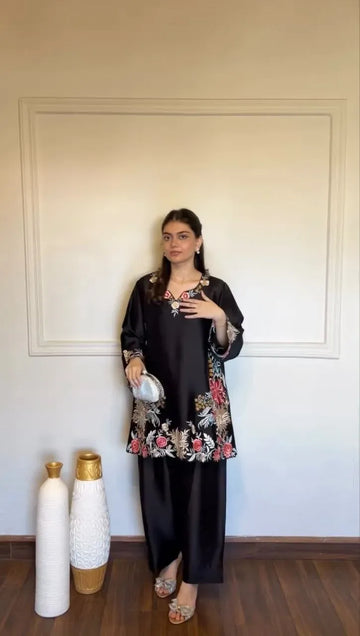 Luxe Designer Palazzo Suit - Festive Thread Work for Women