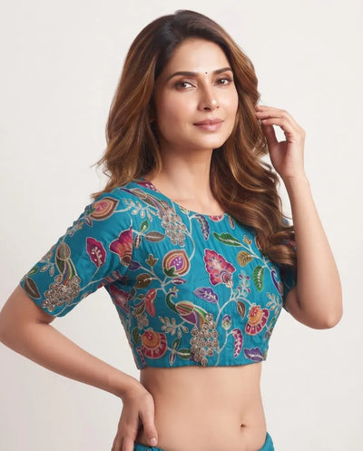 Luxe Designer Saree with Position Print Blouse - Elegant Festive Wear for Women