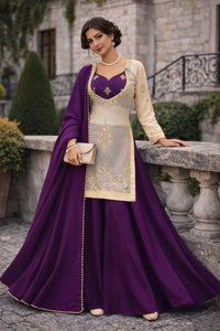 Luxe Designer Sharara Suit Set - Embroidered & Sequined for Women