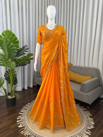 Luxe Designer Silk Saree - Elegant Wedding Wear for Women