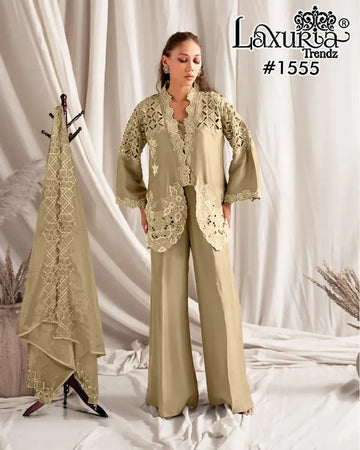 Luxe Designer Tunic Set - Handwork Embroidery for Festive Wear