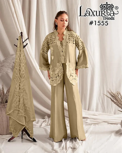 Luxe Designer Tunic Set - Handwork Embroidery for Festive Wear