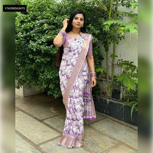 Luxe Dola Silk Saree - HD Kalamkari Print, Jacquard Border for Women