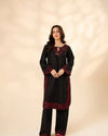 Luxe Embroidered French Crape Co-ord Set - Stunning Palazzo Suit for Festive Prep