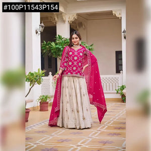 Luxe Embroidered Kurti Lehenga Set - Festive Wear for Women
