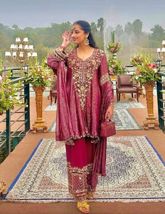 Luxe Embroidered Kurti Plazzo Set - Eid Festive Wear for Women