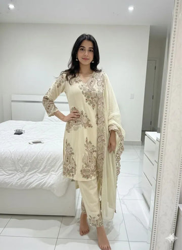 Luxe Embroidered Palazzo Set - Elegant Sequence Work Party Wear for Women