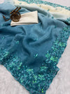 Luxe Embroidered Saree - Crunchy Padding with Cut Work Border