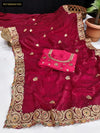 Luxe Fandi Satin Saree - Cording Embroidery for Festivals