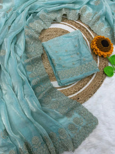 Luxe Fandy Satin Saree - Embroidered Cutwork Border for Women