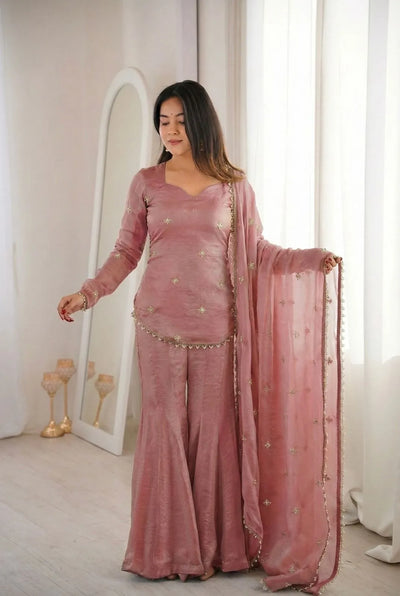 Luxe Fandy Silk Kurti Set - Designer Festive Wear with Dupatta | Sizes S-XXL