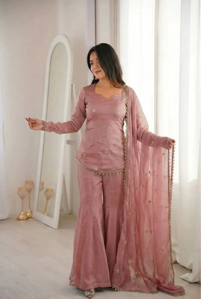 Luxe Fandy Silk Kurti Set - Designer Festive Wear with Dupatta | Sizes S-XXL