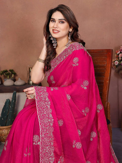 Luxe Fendy Chiffon Silk Saree - Elegant Wedding Wear for Women