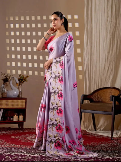 Luxe Floral Georgette Saree - Elegant Festive Wear for Women