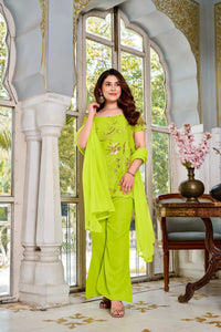 Luxe Georgette Embroidered Suit - Festive Wear with Dupatta