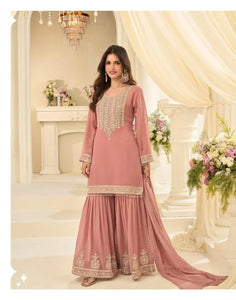 Luxe Georgette Gharara Suit - Beads Embroidered Festive Set