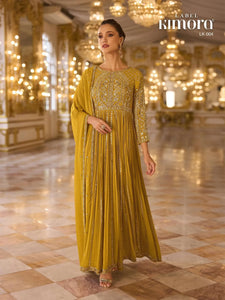 Luxe Georgette Gown with Dupatta - Heavy Embroidery Festive Wear for Women