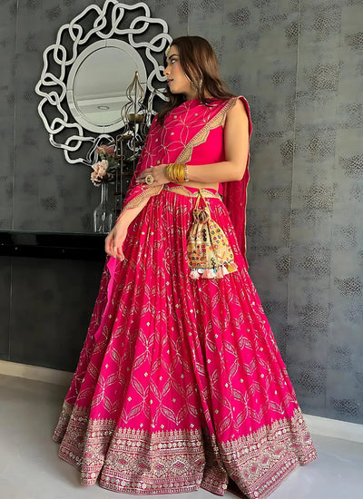Luxe Georgette Lehenga Choli - Heavy Embroidery for Women
