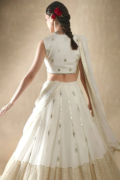 Luxe Georgette Lehenga Choli - Heavy Mirror Work Festive Wear for Women