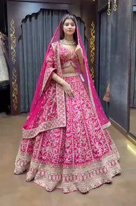 Luxe Georgette Lehenga - Heavy Sequins Embroidery & 4-Meter Flare for Bridal & Festive Wear