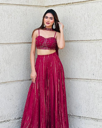 Luxe Georgette Lehenga - Sequins & Dori Work Party Wear for Women