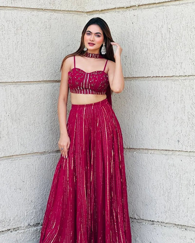 Luxe Georgette Lehenga - Sequins & Dori Work Party Wear for Women