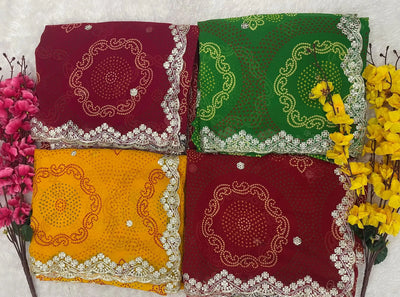 Luxe Georgette Saree with Scallop Gota Work - Festive Wear