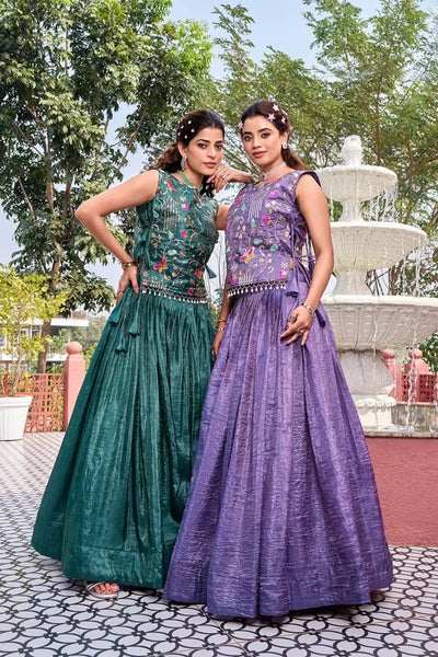 Luxe Gold Crush Shrug Lehenga Set - Heavy Embroidery Sequence Work for Festive Wear