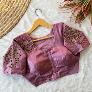 Luxe Handwork Pista Silk Blouse - Designer Embroidery for Festive & Party Wear