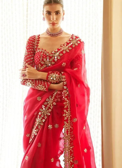 Luxe Heavy Work Saree - Designer Georgette Bollywood Style for Wedding Season
