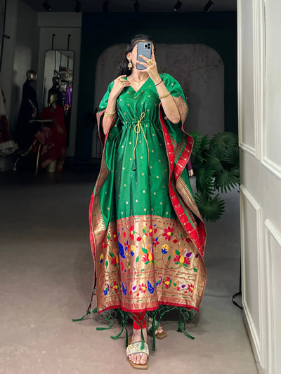 Luxe Jacquard Kaftan with Zari Weaving - Festive Prep Special