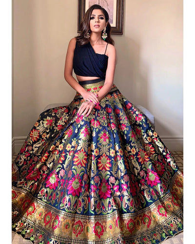 Luxe Jacquard Silk Lehenga - Heavy Work Festive Wear for Women