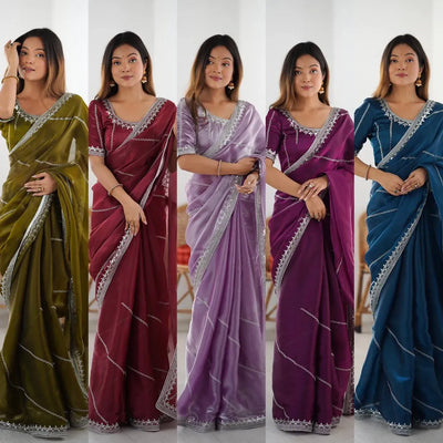 Luxe JMC Silk Saree - Elegant Thred & Sequins for Trending Festive Glamour