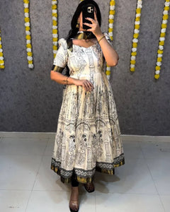 Luxe Kalamkari Anarkali Suit with Heavy Silk Dupatta