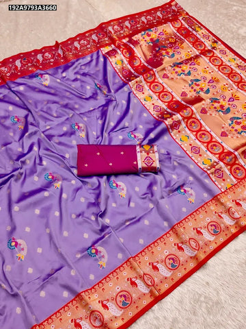 Luxe Kanchivram Paithani Silk Saree - Heavy Mina Zari Weaving