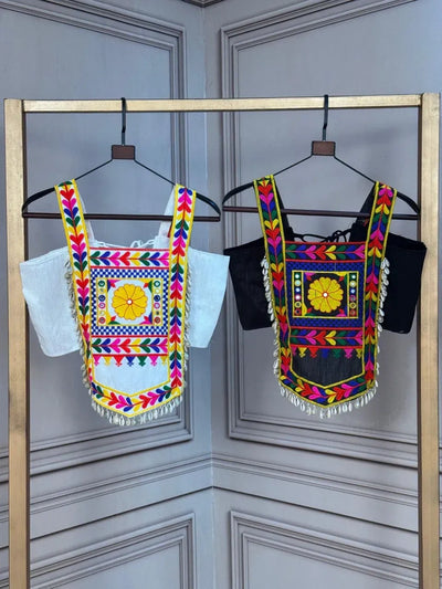 Luxe Kutchi Gamthi Embroidered Top - Mirror Work Garba Outfit for Navratri