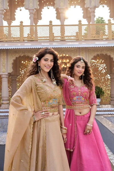 Luxe Lehenga Choli Set with 9-Meter Massive Flair - Festive Wedding Wear for Women