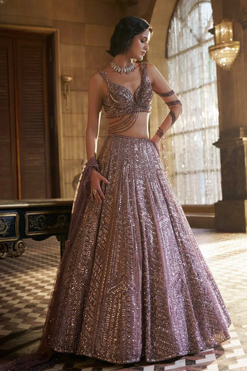 Luxe Lehenga for Women - Sequined Kasturi Silk Festive Set