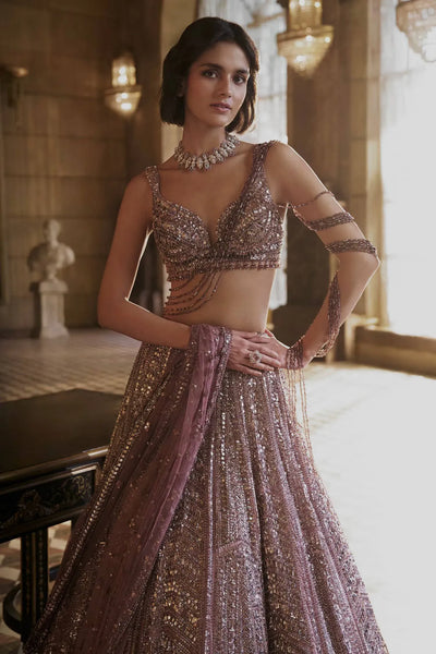 Luxe Lehenga for Women - Sequined Kasturi Silk Festive Set