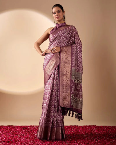 Luxe Lichi Silk Saree with Zari Border - Elegant Festive Wear for Women