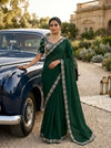 Luxe Malay Satin Silk Saree with Beads Embroidery for Wedding Wear
