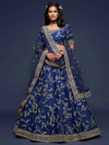 Luxe Navy Blue Designer Lehenga Choli - Heavy Zari Embroidery for Wedding Season