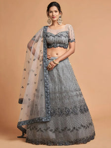 Luxe Net Lehenga - Heavy Embroidery Wedding Wear for Women