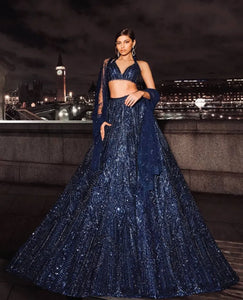 Luxe Net Lehenga with Heavy Sequins - Elegant Wedding Wear